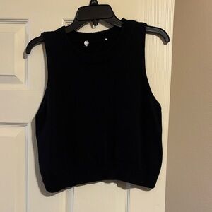 Black Sleeveless Knit Top
